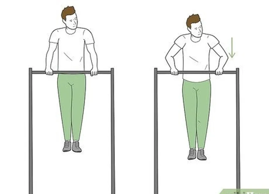 Passo 5 Faça mergulhos na barra reta para melhorar a força da parte superior do corpo.