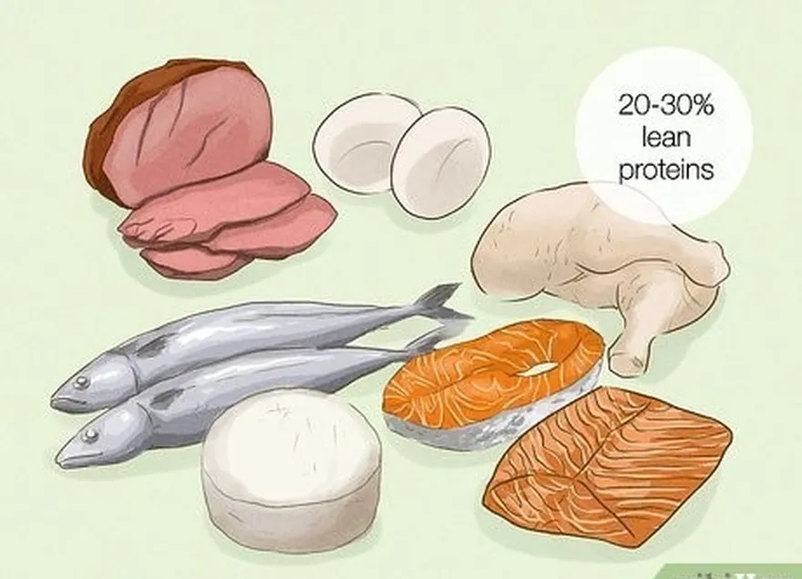 Passo 2 Obtenha 20-30% das suas calorias a partir de proteínas magras.