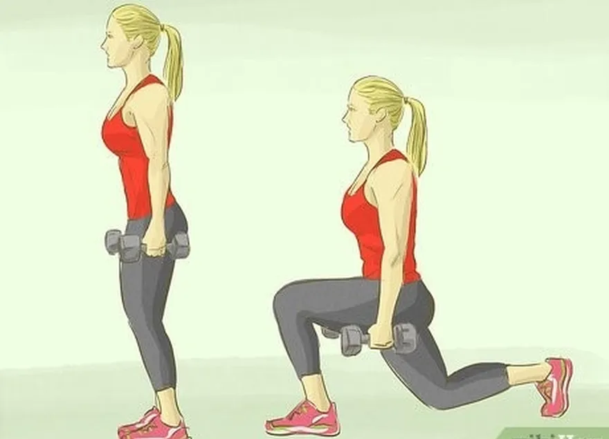 Etapa 2 Pratique variações de lunge com halteres.